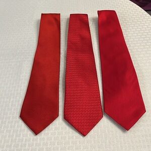 Red Men’s Ties. Great gifts. Jones New York has price tag & 2 Pierre Cardin,